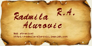 Radmila Alurović vizit kartica